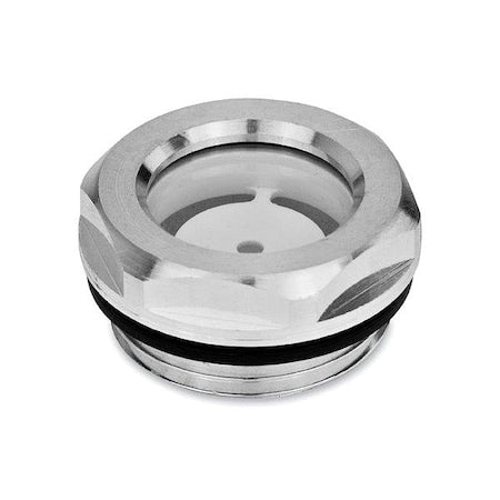 Jw Winco 743-7-M14X1.5-A - Sight Glass,Aluminum,18 mm Hex Thick