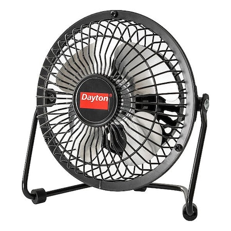 Dayton 855EA4 - Circulating Fan, 4 in Dia, Black, USB