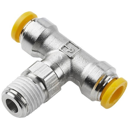 Parker W172PLP-4M-2R - Metric Metal Push-to-Connect Fitting, Brass, Silver