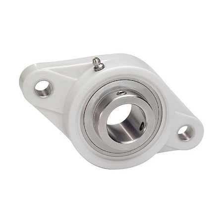 Iptci SUCTFL205-14 - 2 Holes, Flange Bracket Housing, Flange Mount Bearing, Radial Ball, 7/8 in Dia, PBT Plastic, Set Screw