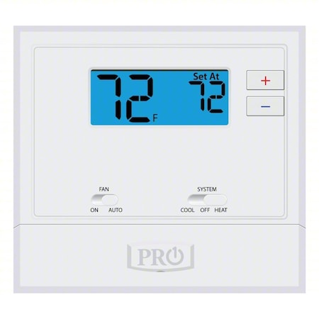 Pro1 Iaq T601-2 - Non-Programmable Thermostat, 1 H, 1 C, Wall Mount, Hardwired/Battery, 24 VAC