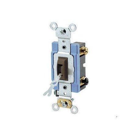 Leviton 1203-2L - Toggle Locking 3-Way 15 A Ind Gr Brown