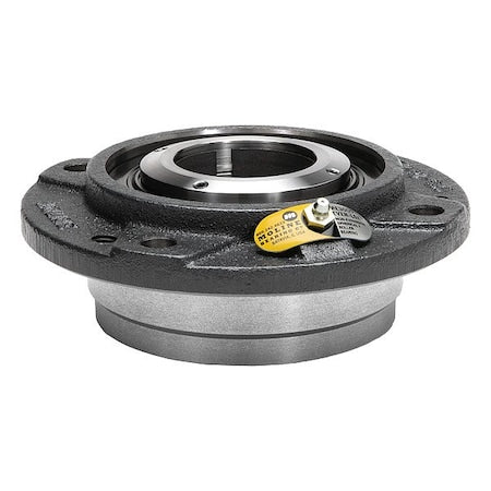 Moline Bearing 29731407 - 6 Holes, Circular Housing, Piloted Flange Bearing, Spherical Roller, 4-7/16 in Dia, Cast Iron, Concentric Locking Collar