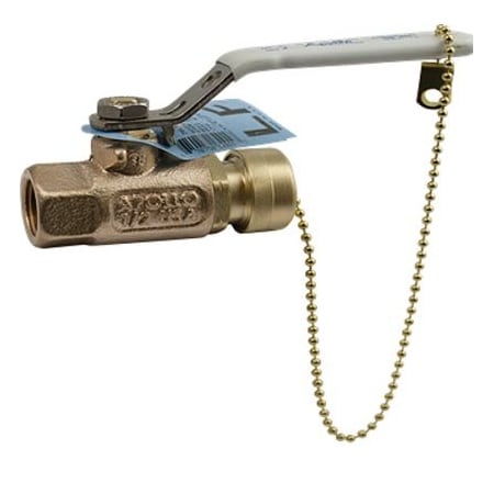 Apollo Valves 70LF103HC - 1/2" FNPT x Hose Cap Bronze Ball Valve Inline