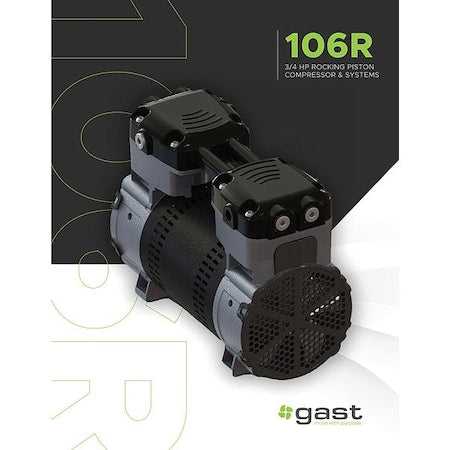 Gast 106R650-101-N600X - Electric Air Compressor,3/4 hp Output