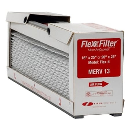 Field Controls FLEX-4 M13 - 15-1/2x24-13/16x4-3/8 Pleated Air Filter, Polyester, Synthetic, MERV 13, 6 PK