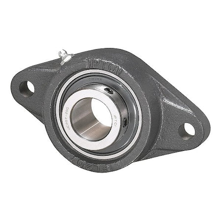 Iptci HUCFL210-32 - 2 Holes, Flange Bracket Housing, Flange Mount Bearing, Radial Ball, 2 in Dia, Cast Iron, Set Screw