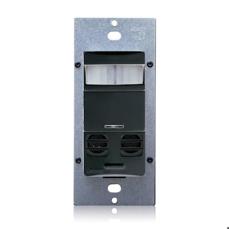 Leviton OSSMT-MAE - Wall Mount Sensor, Occupancy, Photocell, Vacancy, Hard Wired, Black, 2,400 sq ft, Fluorescent, Incandescent