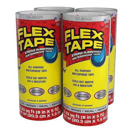 Flex Seal TFSCLRR0805 - Roof Repair Tape,5" L,8" W,Clear