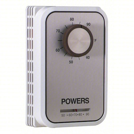 Siemens 134-1084 - Line Voltage Mechanical Thermostat, Heat or Cool, 40 to 95 F, Exposed Dial, 120 to 240 V AC, 1 C, 1 H
