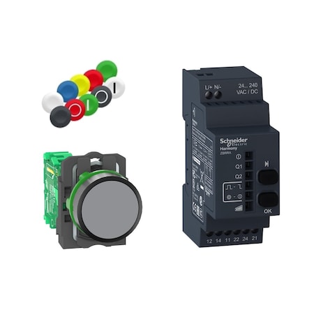 Schneider Electric XB5RFA02 - Wireless Push Button Kit, Flush, Momentary Action, Not Applicable Release, Non-Illuminated