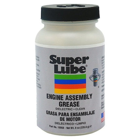 Super Lube 19008 - General Purpose Lubricant, 8 oz, Jar, Synthetic Base, 450 Degrees F Max Op Temp, White, ENGINE ASSEMBLY Series