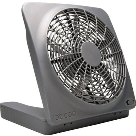 Treva/O2Cool FD10101A - 10" Blade Dia Compact Fan, 2 Speeds, Gray, Plug-in with the AC adapter