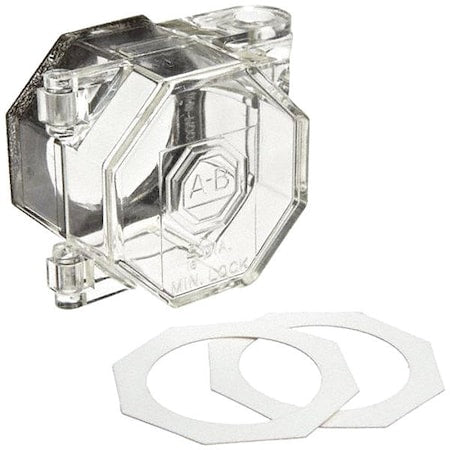 Brady PBL6 - Push Button Lockout, Clear, Acrylic, 2 Max. No. of Padlocks, 63/200 in Max. Shackle Dia.