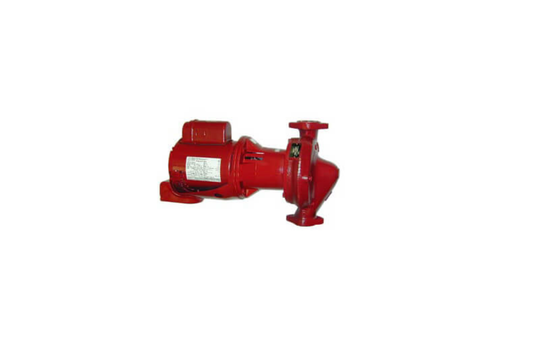 Bell and Gossett 1EF011LF model e601S horizontal inline centrifugal circulator pump assembly with 1 4 HP motor red finish
