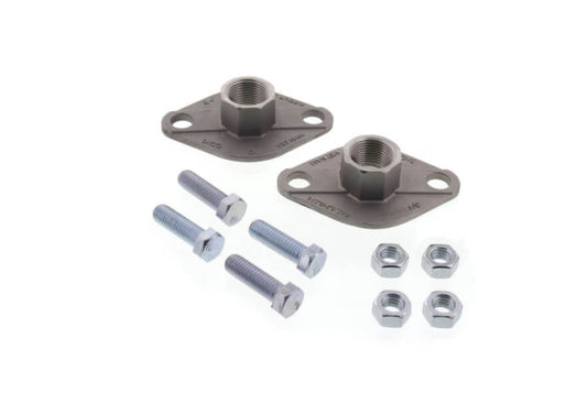 Bell and Gossett 3/4 inch stainless steel freedom flange companion set 101245 featuring two slotted rotating flanges with mounting bolts and black gaskets