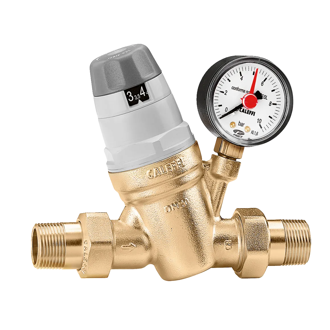Caleffi 5350 Series 1-Inch NPT Adjustable Pressure Reducing Valve heavy-duty commercial hydronic system component.