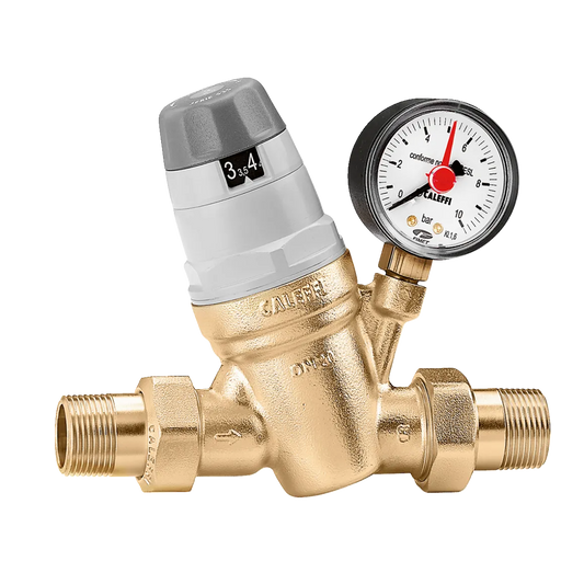 Caleffi 5350 Series 1-Inch NPT Adjustable Pressure Reducing Valve heavy-duty commercial hydronic system component.
