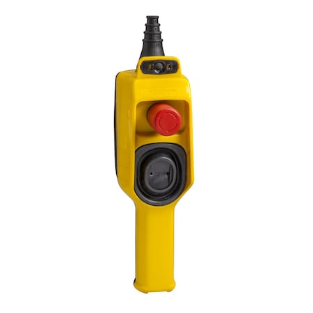 Schneider Electric XACD21A0101 - Pendant control station, Harmony XAC, plastic, yellow, 1 2 directional push button