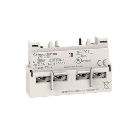 Schneider Electric GPEFC11 - Auxiliary Contact Block, 1 NO/1 NC, 2.5 A