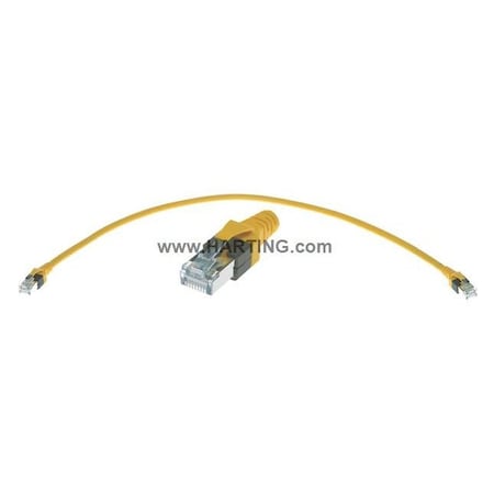 Harting 09474747104 - Cordset,0.5m,Yellow,26 AWG