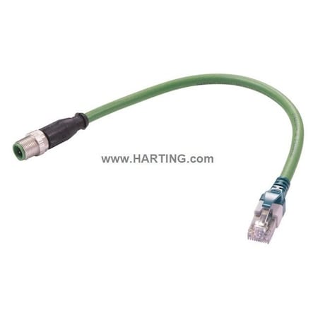 Harting 09486896018050 - Cordset,5m,Green,22 AWG