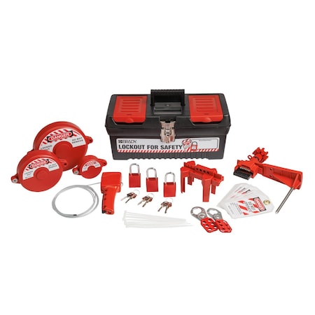 Brady 153671 - Lockout Kit,9 Lockouts,10 Tags,Black