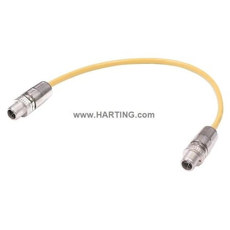Harting 21330505855050 - Cordset,5m,Yellow,26 AWG