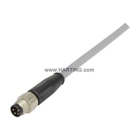 Harting 21348000481010 - Cordset,1 m Cable,PVC,Gray