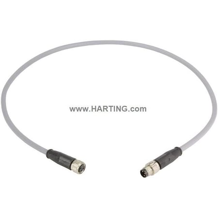 Harting 21348081380005 - Cordset,0.5 m Cable,PVC,Gray