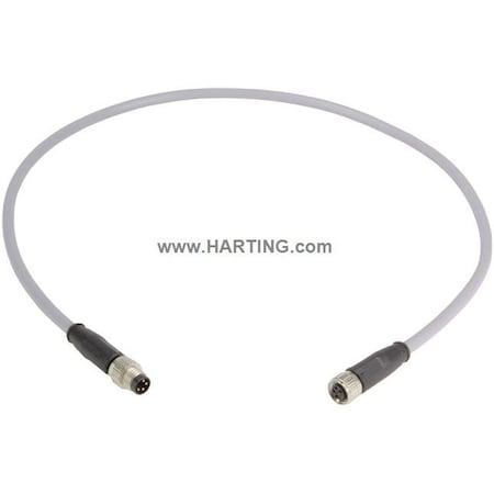 Harting 21348081481030 - Cordset,3 m Cable,PVC,Gray