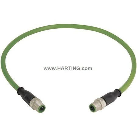 Harting 21349292477020 - Cordset,2m,Green,22 AWG