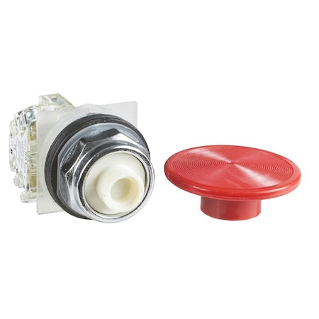 Square D 9001KR25RH5 - Push-button, Harmony 9001 K, metal, mushroom 57mm, red, 30mm, spring return, 1 NO