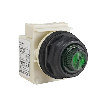 Square D 9001SKP7G31 - Pilot light, Harmony 9001 SK, plastic, polycarbonate, fresnel, green, 30mm, 220-240 V