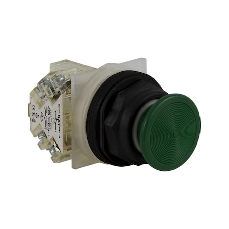 Square D 9001SKR24GH13 - Push-button, Harmony 9001 SK, plastic, mushroom 35mm, green, 30mm, spring return, 1 C/O