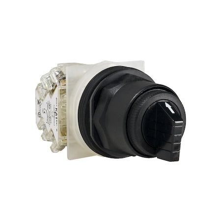 Square D 9001SKS63BH13 - Selector switch, Harmony 9001 SK, plastic, standard handle, black, 30mm, 3 positions, spring return left to center, 1 C/O