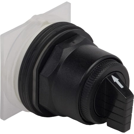 Square D 9001SKS73B - Selector switch head, Harmony 9001 SK, plastic, standard handle, black, 30mm, 3 positions, spring return right to center