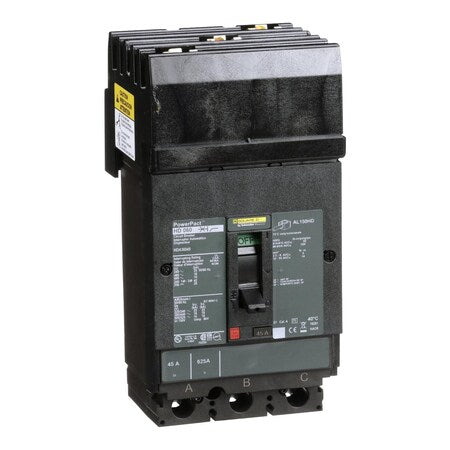 Square D HDA36045 - Molded Case Circuit Breaker, POWERPACT H Series, 45 A, 3 Pole, 600 V AC, 25k A at 240 V AC