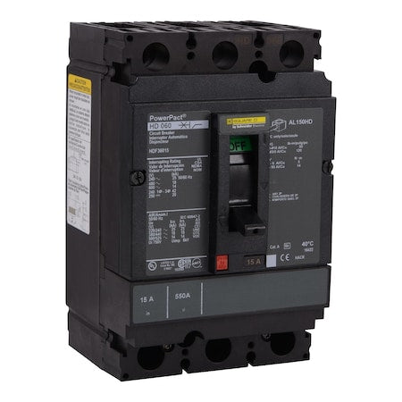 Square D HDF36060 - Molded Case Circuit Breaker, POWERPACT H Series, 60 A, 3 Pole, 600 V AC, 25k A at 240 V AC