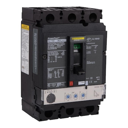 Square D HJL36150U33X - Molded Case Circuit Breaker, POWERPACT H Series, 150 A, 3 Pole, 600 V AC, 100k A at 240 V AC