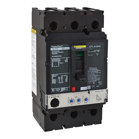 Square D JGL36250CU33X - Molded Case Circuit Breaker, POWERPACT J Series, 250 A, 3 Pole, 600 V AC, 65k A at 240 V AC