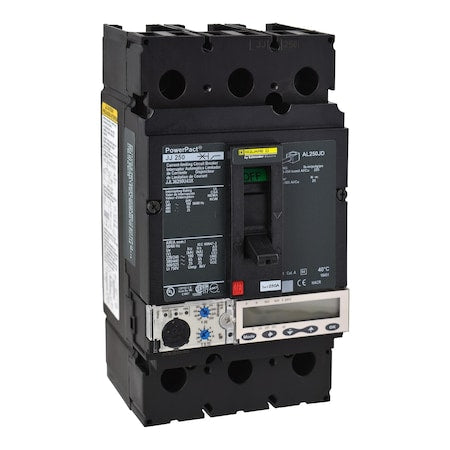 Square D JJL36250U43X - Molded Case Circuit Breaker, POWERPACT J Series, 250 A, 3 Pole, 600 V AC, 100k A at 240 V AC