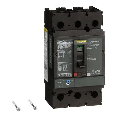 Square D JLL36200 - Molded Case Circuit Breaker, POWERPACT J Series, 200 A, 3 Pole, 600 V AC, 125k A at 240 V AC