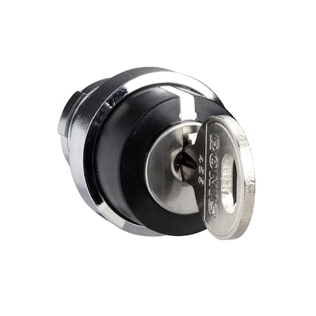 Schneider Electric KAXZ1S191 - Cam switch operating head, Harmony K, 22mm, metal, circular, 29mm, key operated 90 Deg, Ronis 455