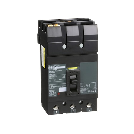 Square D QBA32225 - Molded Case Circuit Breaker, POWERPACT Q Series, 225 A, 3 Pole, 240 V AC, 10k A at 240 V AC