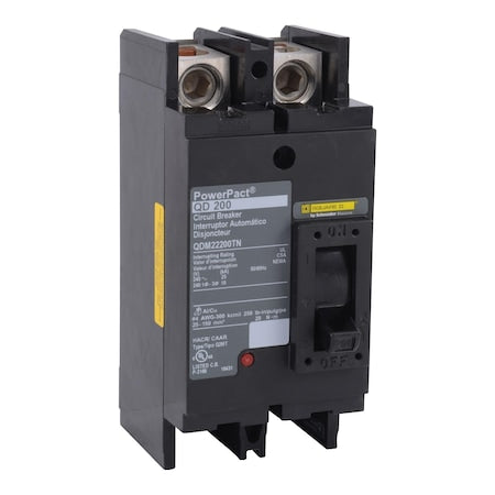 Square D QDM22200TN - Molded Case Circuit Breaker, POWERPACT Q Series, 200 A, 2 Pole, 240 V AC, 25k A at 240 V AC