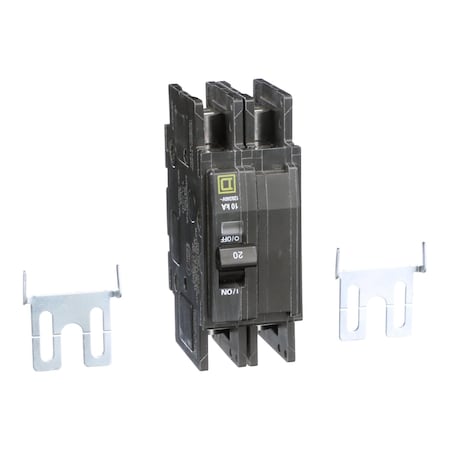 Square D QOUR220B - Miniature Circuit Breaker, QO Series, 20 A, 2 Pole, 120/240 V AC, 10k A at 120/240 V AC