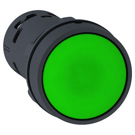 Schneider Electric XB7NH35 - Push button, Harmony XB7, round green flush, 22mm, push to release, 1 NO + 1 NC, unmarked