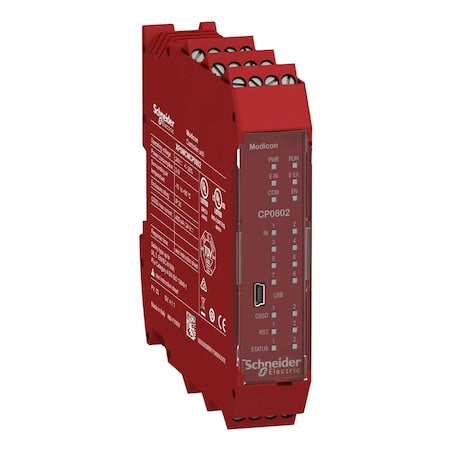 Schneider Electric XPSMCMCP0802 - Controller, Modicon MCM, 8 inputs 2 outputs, monitors expansion modules, screw