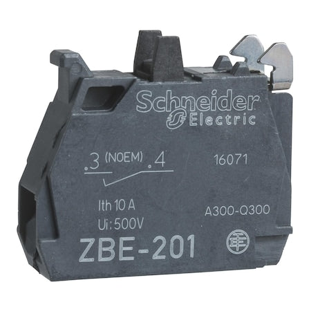 Schneider Electric ZBE1019 - Contact block, Harmony XB4, Harmony XB5, single contact, for head 22mm, standard contacts, screw terminals for lug, 1 NO